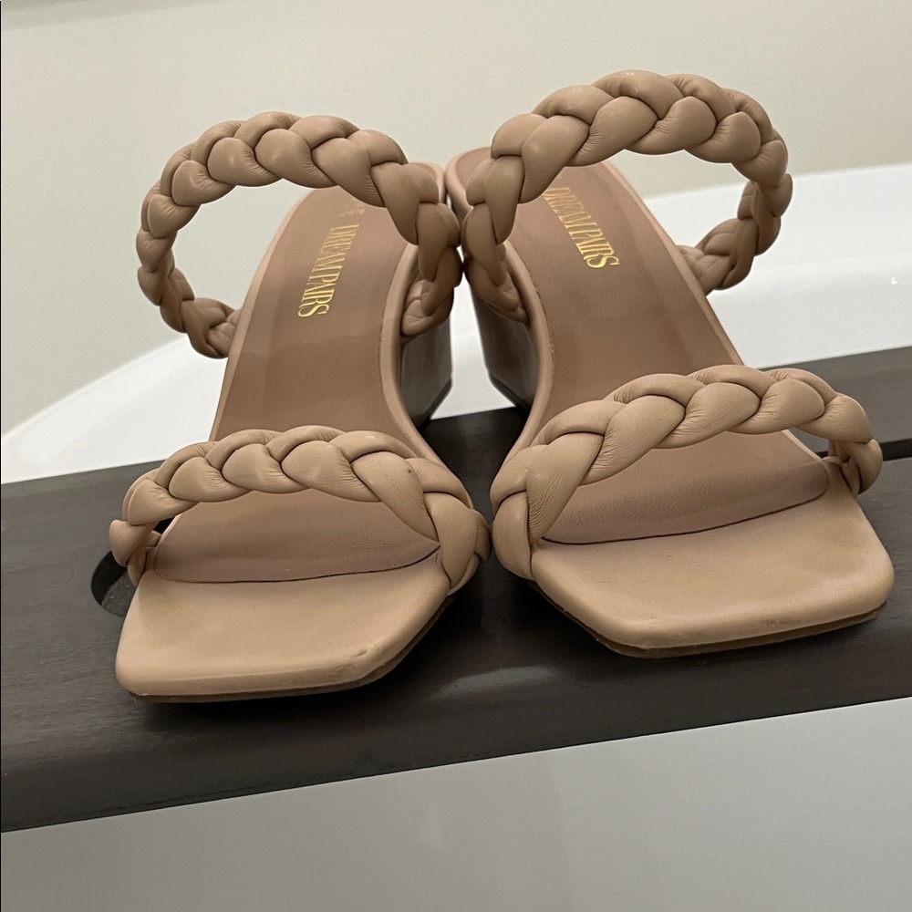 Tan Braided Double-Strap Slide Sandals - Picture 4 of 5